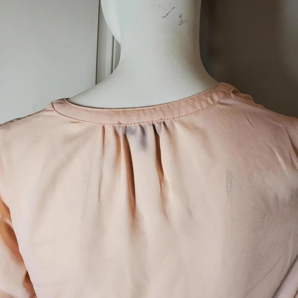 Spense Light Pink Peach Sheer V-Neck Blouse Women's Size Small EUC - Picture 11 of 15